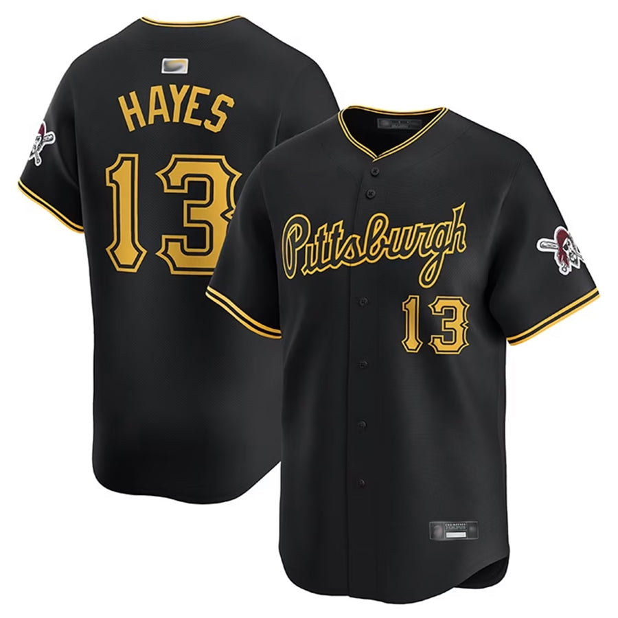 Custom #13 Black PIT Baseball Shirt Top