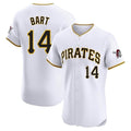 Custom #14 White PIT Baseball Shirt Top