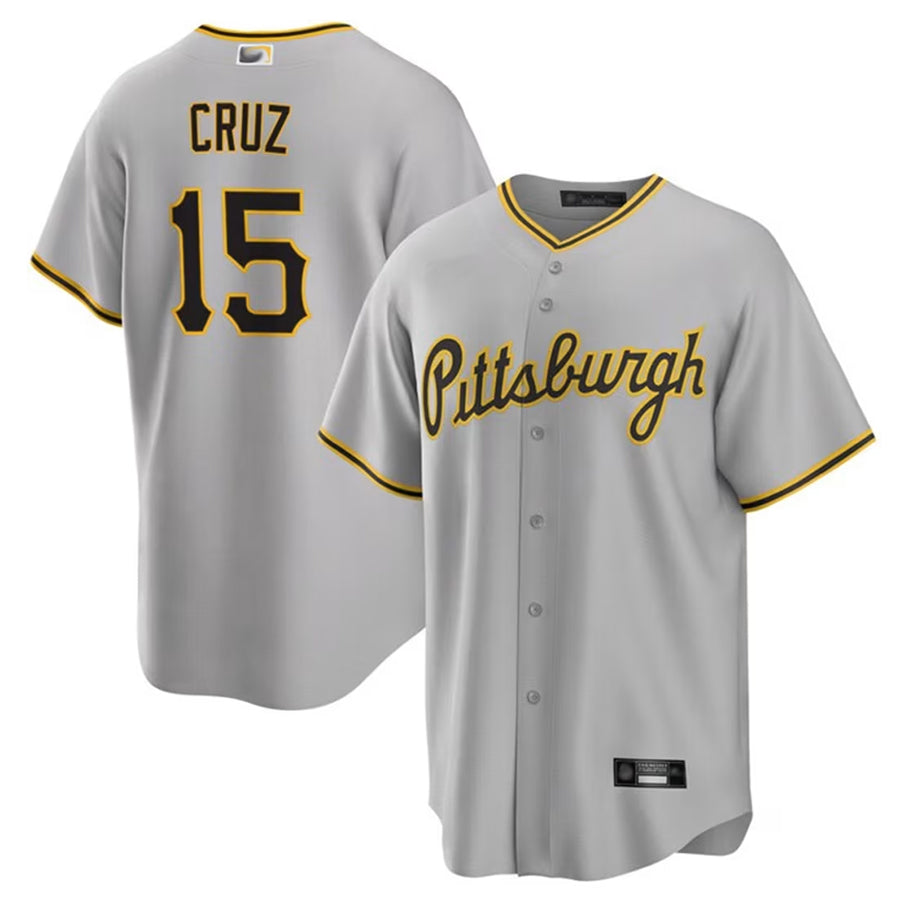 Custom #15 Grey PIT Baseball Shirt Top