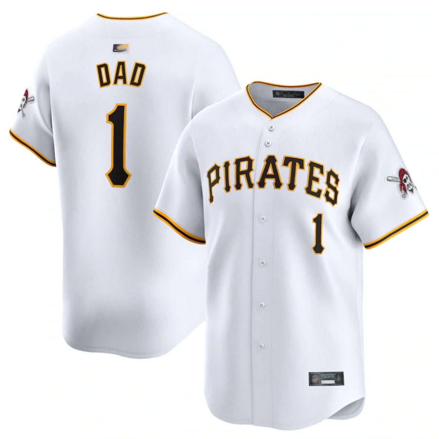 Custom #1 White PIT Baseball Shirt Top