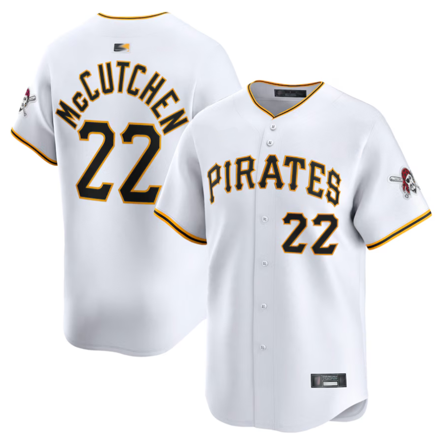 Custom #22 White PIT Baseball Shirt Top