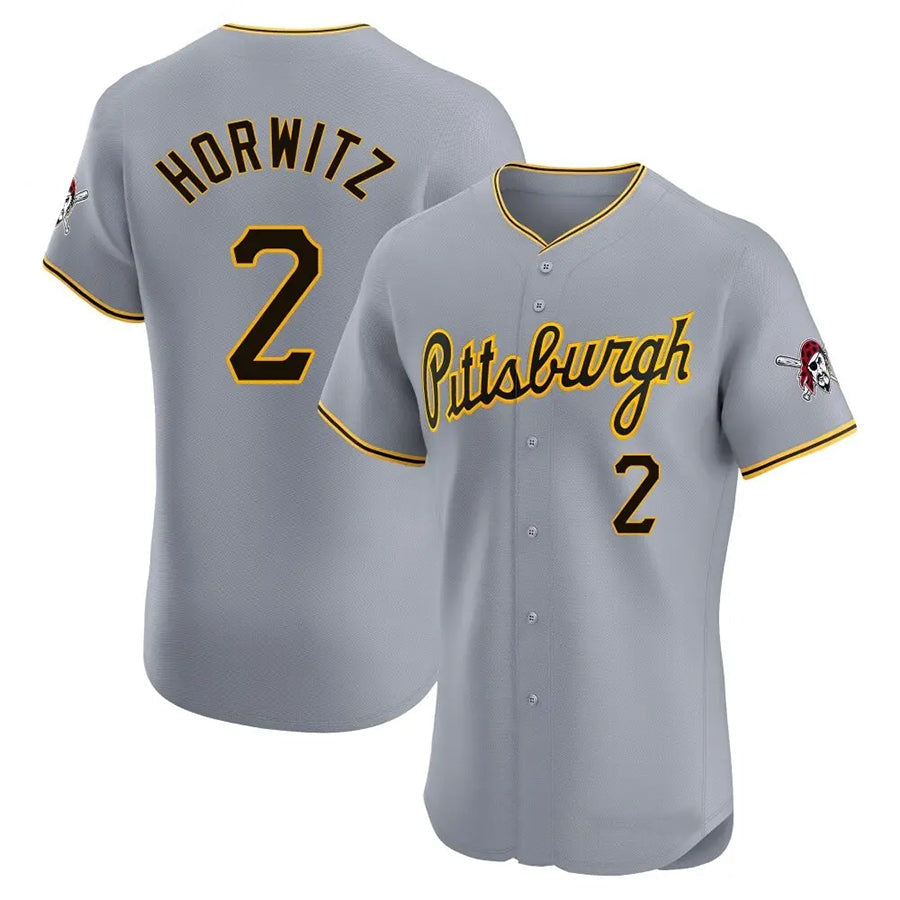 Custom #2 Gray PIT Baseball Shirt Top