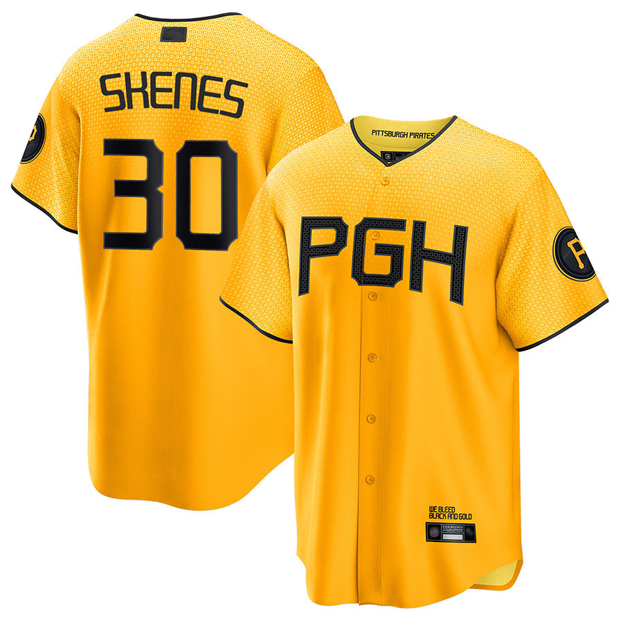 Custom #30 Gold City Connect PIT Baseball Shirt Top