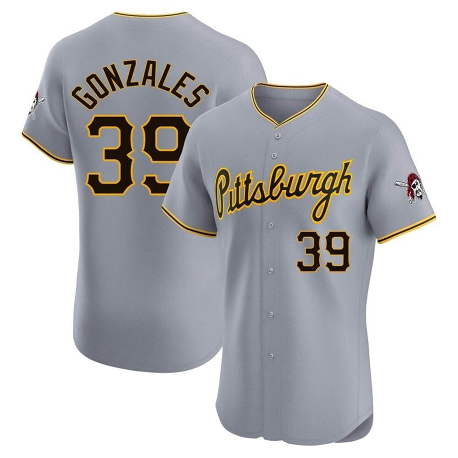 Custom #39 Gray PIT Baseball Shirt Top