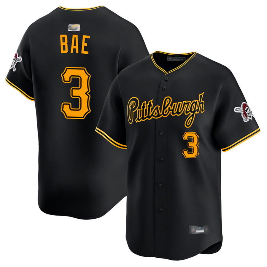 Custom #3 Black PIT Baseball Shirt Top