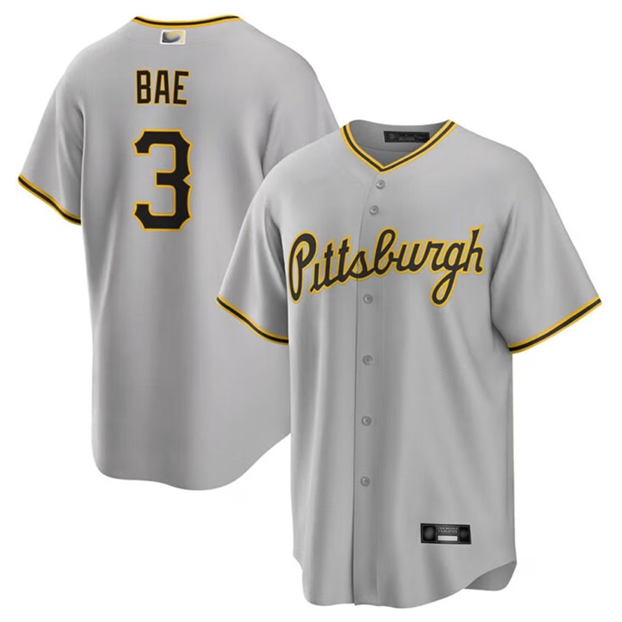 Custom #3 Gray PIT Baseball Shirt Top