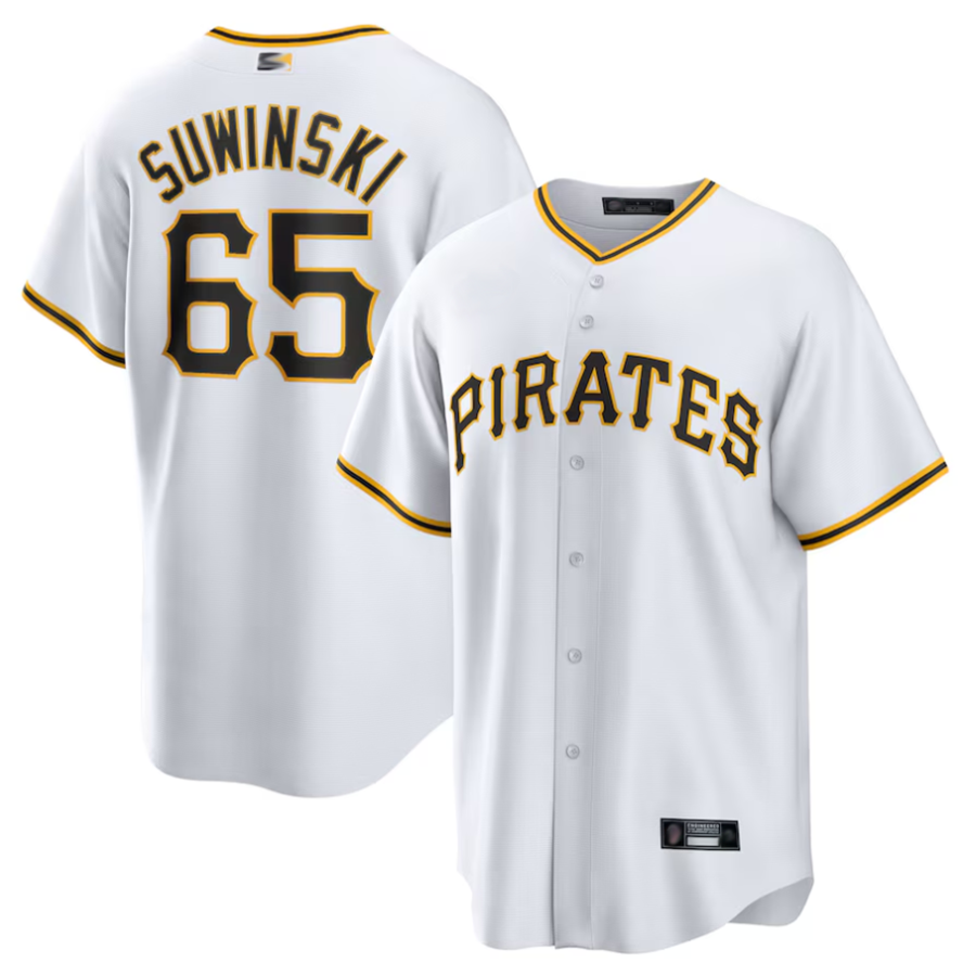 Custom #65 White PIT Baseball Shirt Top