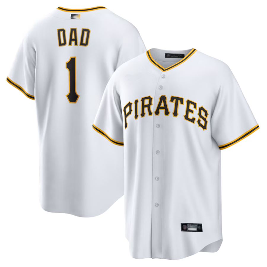 Custom #1 White PIT Baseball Shirt Top