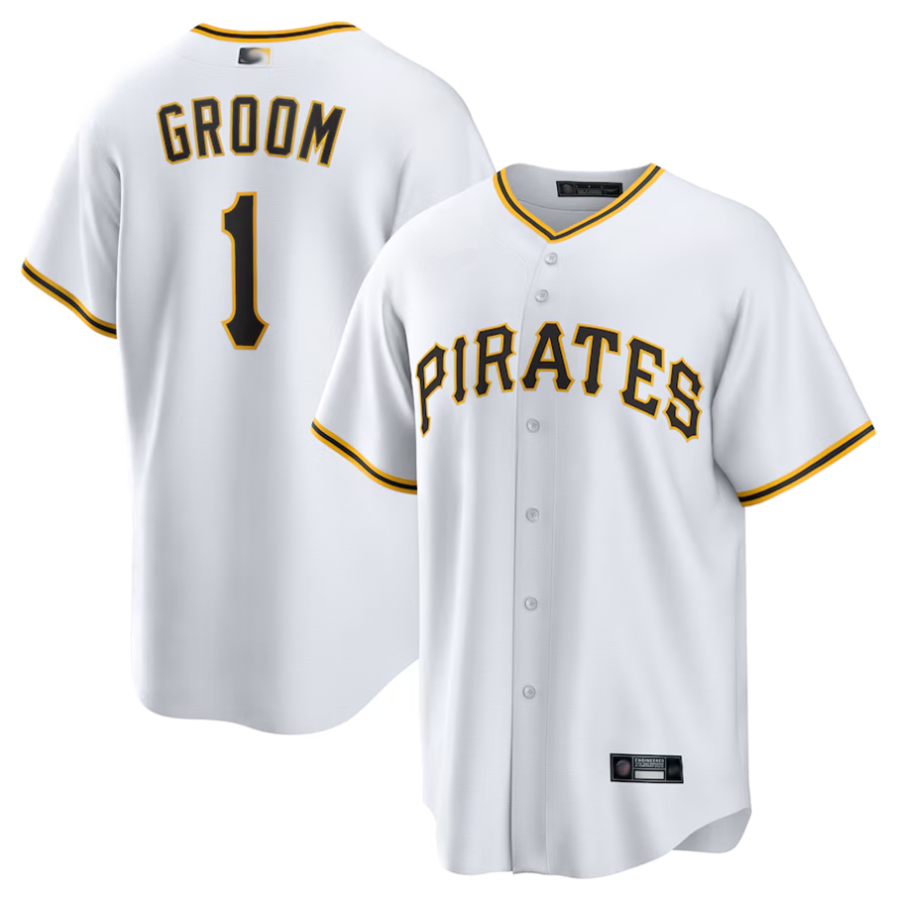 Custom #1 White PIT Baseball Shirt Top