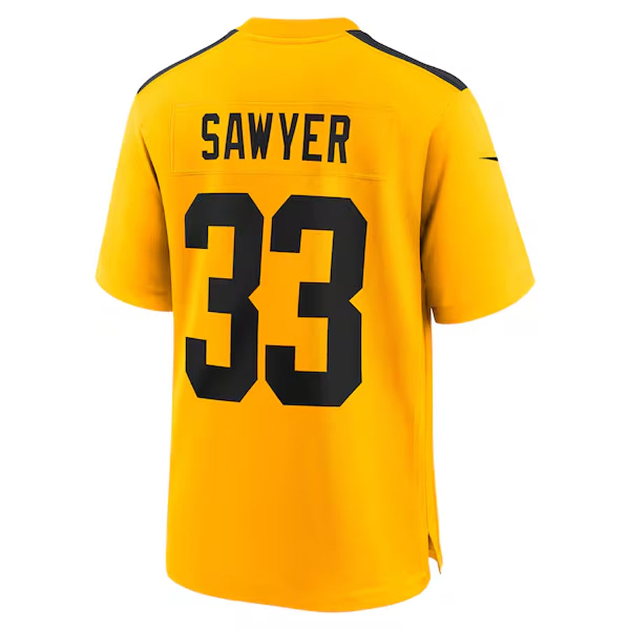 Custom #33 Gold PIT Football Shirt Top