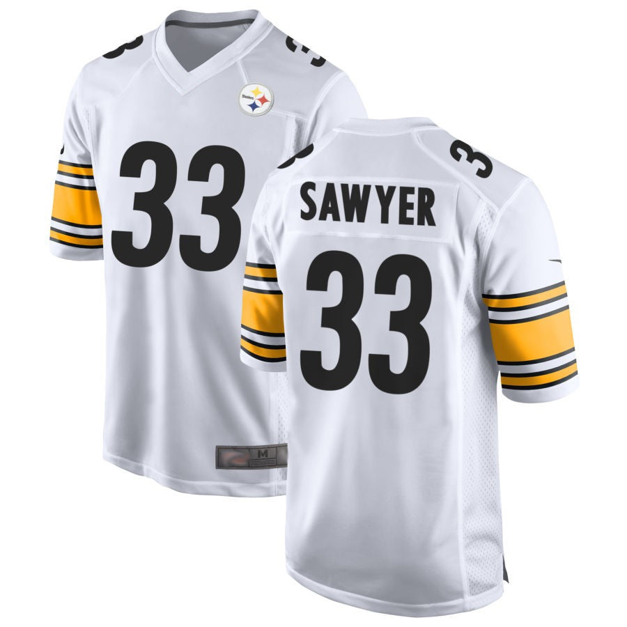 Custom #33 White PIT Football Shirt Top
