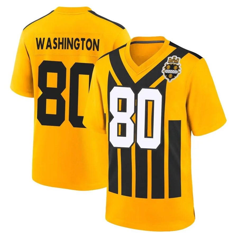 Custom #80 Gold PIT Football Shirt Top
