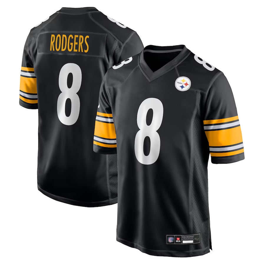 Custom #8 Black PIT Football Shirt Top