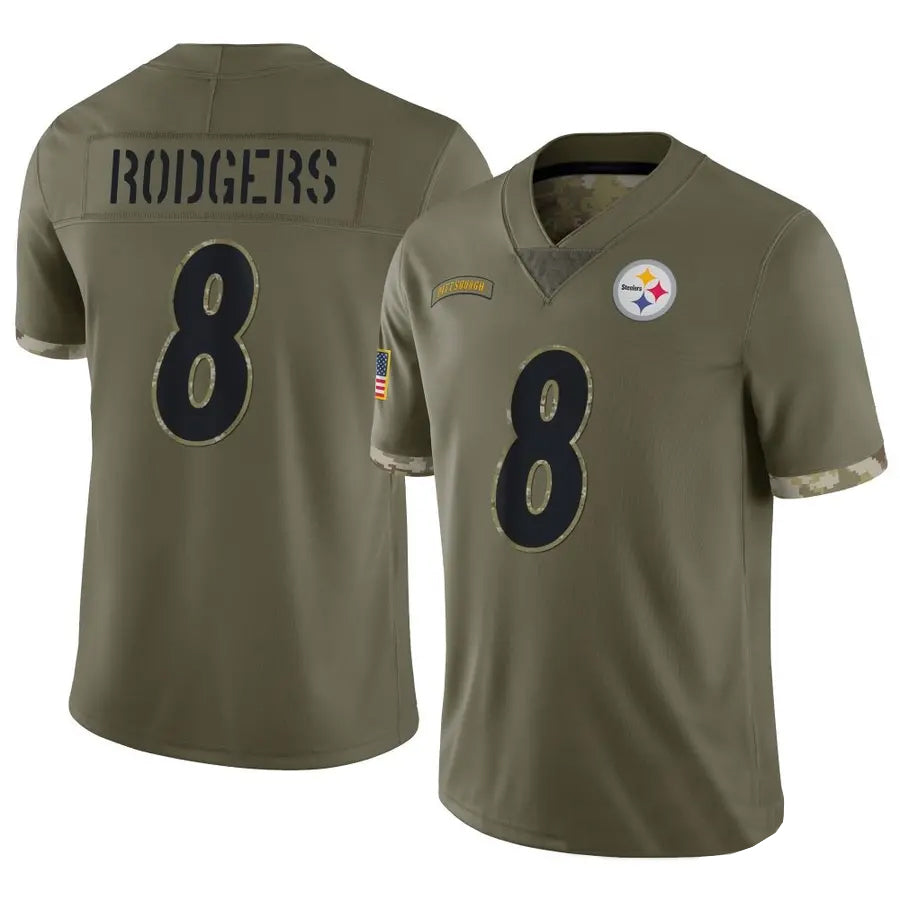 P.Steelers #8 Aaron Rodgers Player Salute To Service Limited Olive Football Jerseys