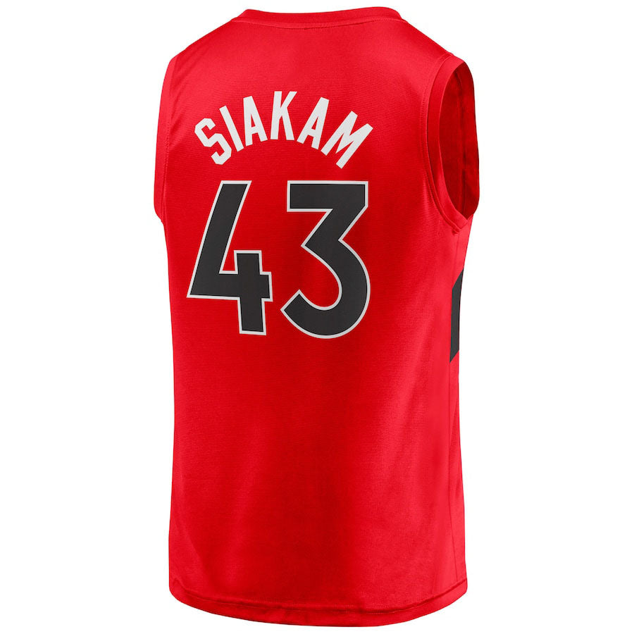 T.Raptors #43 Pascal Siakam Supporters Branded  Fast Break Player Jersey Red Icon Edition Stitched American Basketball Jersey