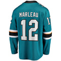 SJ.Sharks #12 Patrick Marleau Supporters Branded Replica Player Jersey  Teal Stitched American Hockey Jerseys