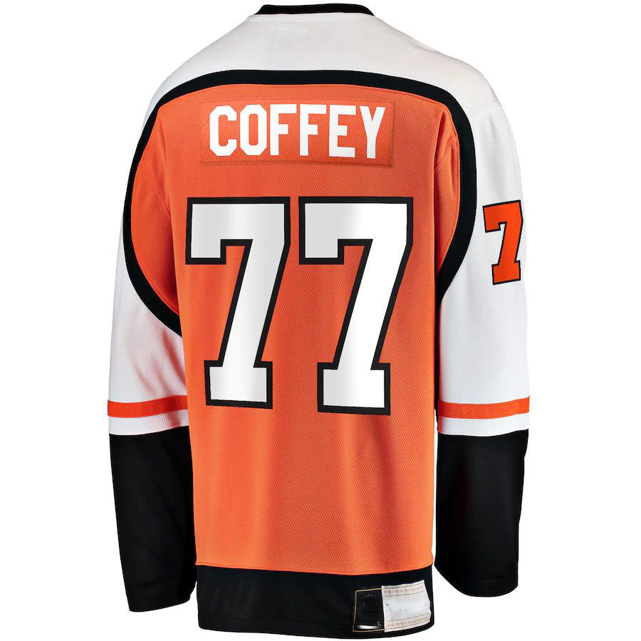 P.Flyers #77 Paul Coffey Supporters Branded Premier Breakaway Retired Player Jersey  Stitched American Hockey Jerseys