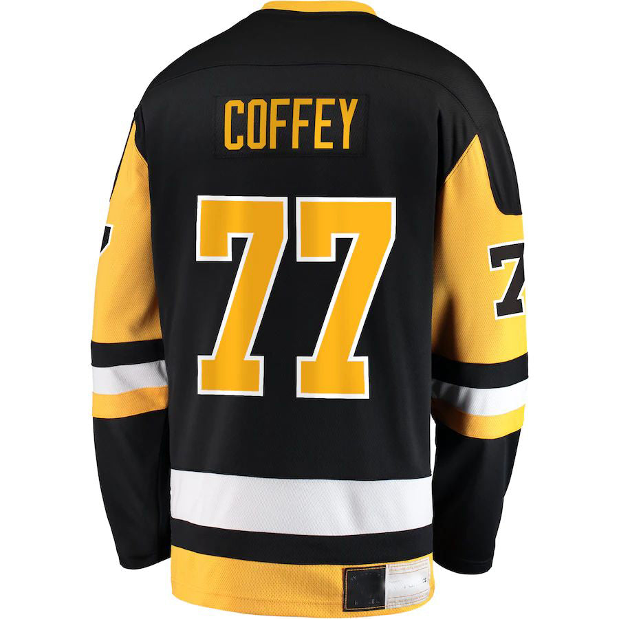 P.Penguins #77 Paul Coffey Supporters Branded Premier Breakaway Retired Player Jersey Black Stitched American Hockey Jerseys