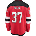 NJ.Devils #37 Pavel Zacha Supporters Branded Home Breakaway Player Jersey Red Stitched American Hockey Jerseys