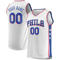 Custom PH.76ers Supporters Branded  Fast Break Replica Jersey White Association Edition Stitched Basketball Jersey