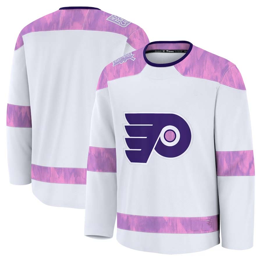 P.Flyers Supporters 2024 Hockey Fights Cancer Practice Jersey - White Stitched American Hockey Jerseys