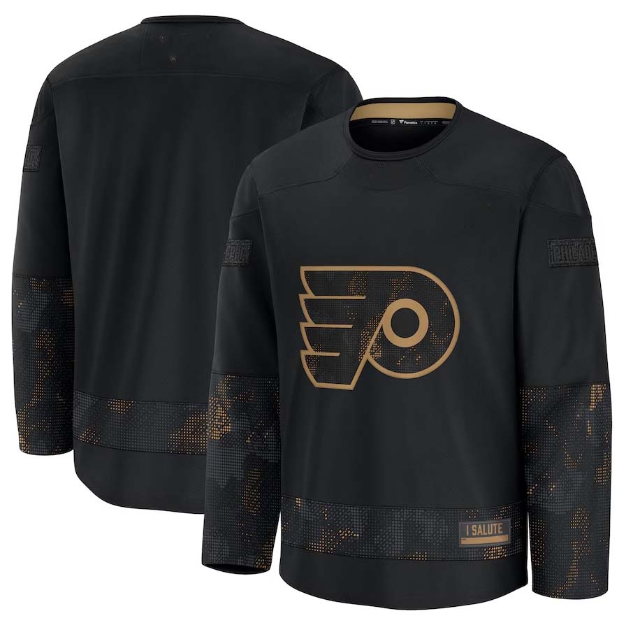 P.Flyers Supporters 2024 Military Appreciation Practice Jersey - Black Stitched American Hockey Jerseys