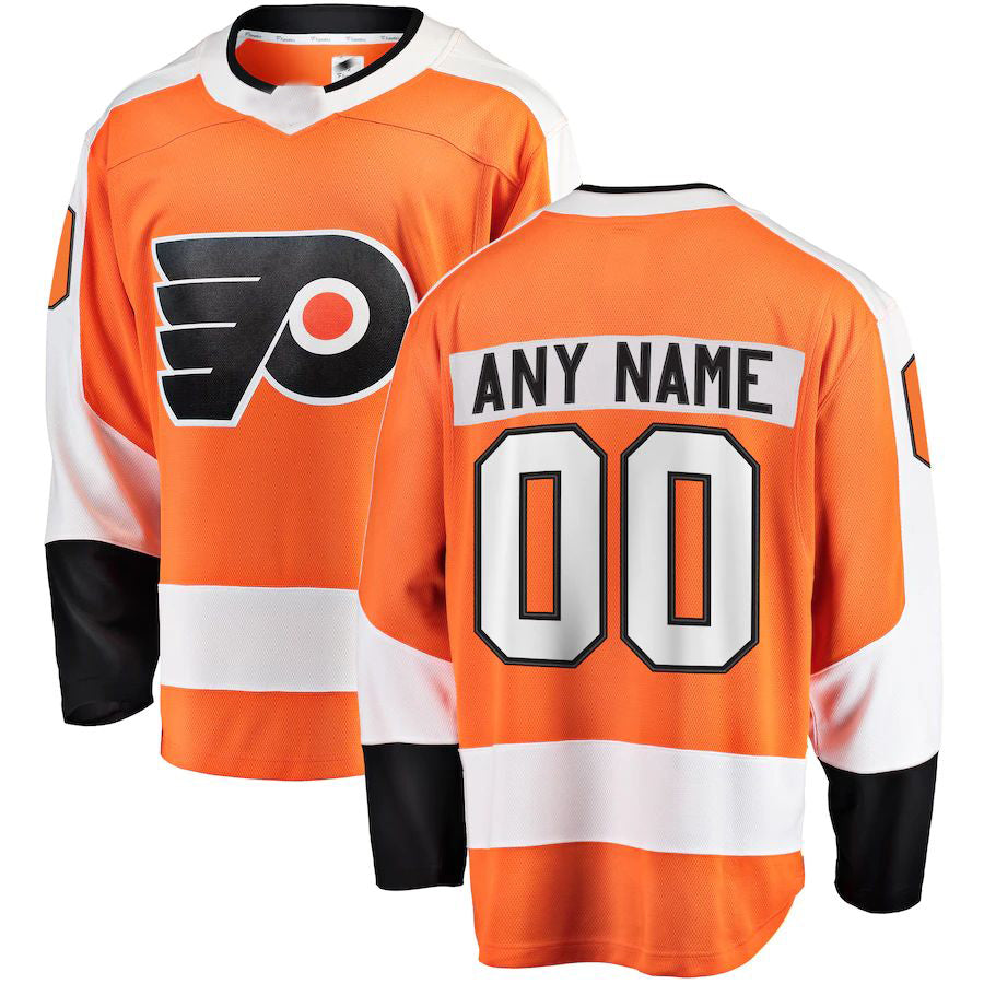Custom P.Flyers Supporters Branded Home Breakaway  Orange Stitched American Hockey Jerseys
