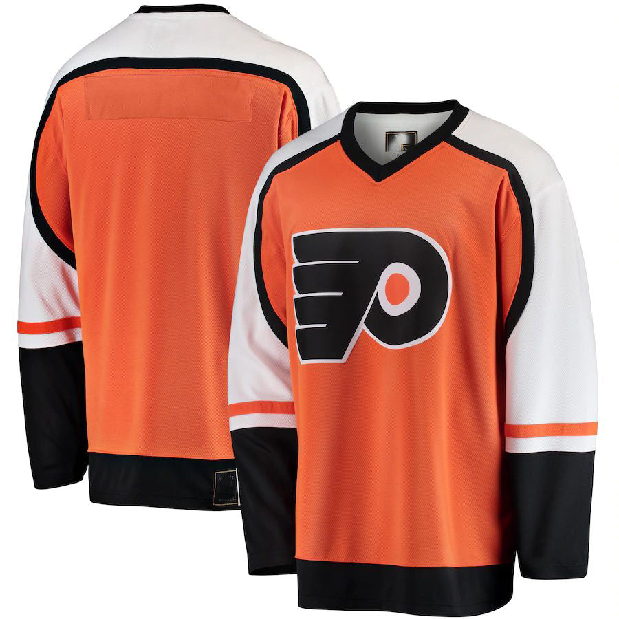 P.Flyers Supporters Branded Premier Breakaway Heritage Blank Jersey Orange Stitched American Hockey Jerseys