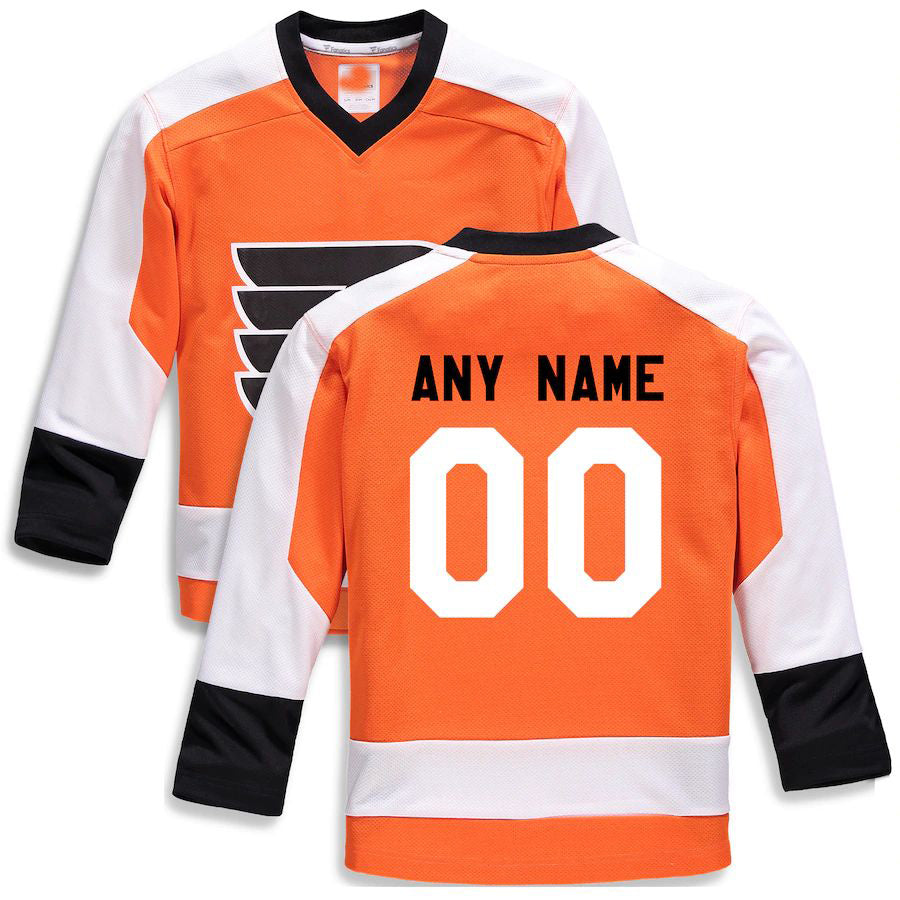 Custom P.Flyers Supporters Branded Home Replica  Orange Stitched American Hockey Jerseys