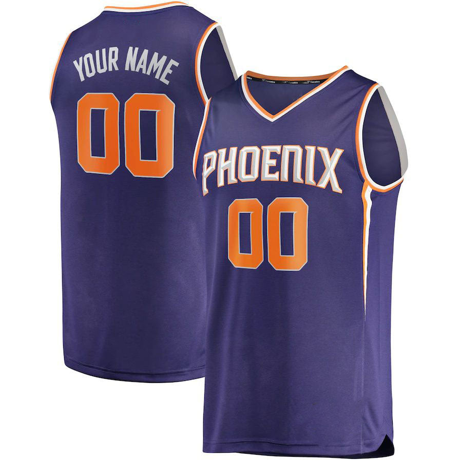 Custom P.Suns Supporters Branded Fast Break Custom Replica Jersey Purple Icon Edition Stitched Basketball Jersey