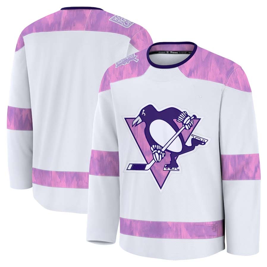 P.Penguins Supporters 2024 Hockey Fights Cancer Practice Jersey - White Stitched American Hockey Jerseys