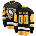 Custom P.Penguins Supporters Branded Home Breakaway Black Stitched American Hockey Jerseys