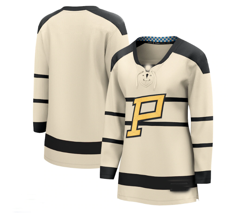 P.Penguins Supporters Branded 2023 Winter Classic Blank Jersey - Cream Stitched American Hockey Jerseys