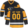 Custom P.Penguins Supporters Branded Home Replica Custom Jersey Black Stitched American Hockey Jerseys