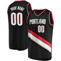 Custom P.Trail Blazers Supporters Branded Fast Break Replica Jersey Black Icon Edition Stitched Basketball Jersey