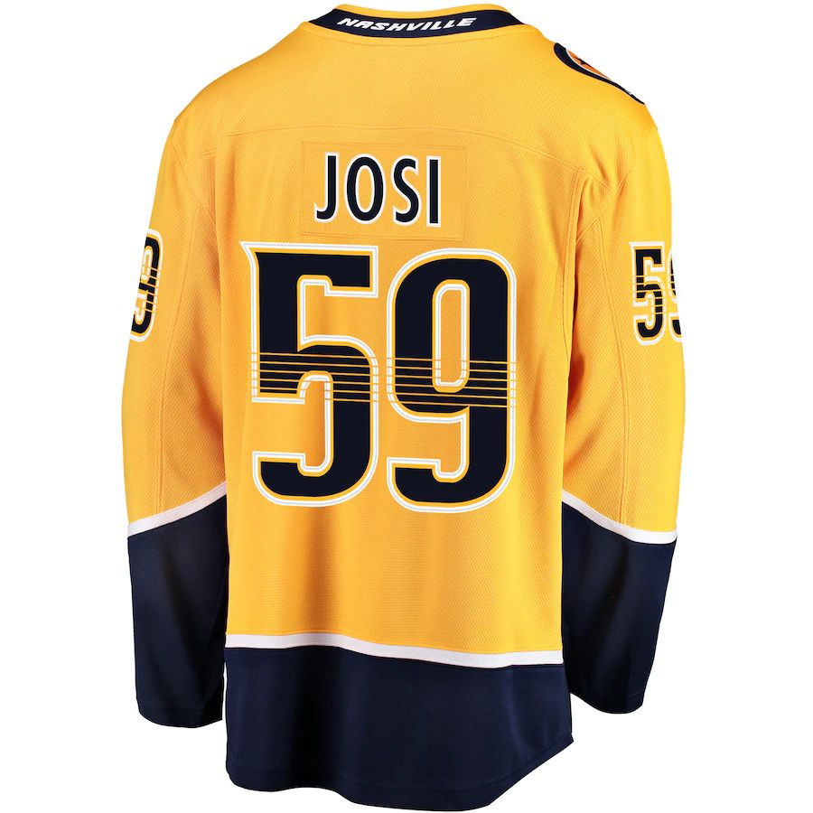 N.Predators #59 Roman Josi Supporters Branded Breakaway Player Jersey  Gold Stitched American Hockey Jerseys