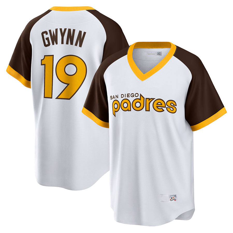 Custom #19 White SD Baseball Shirt Top