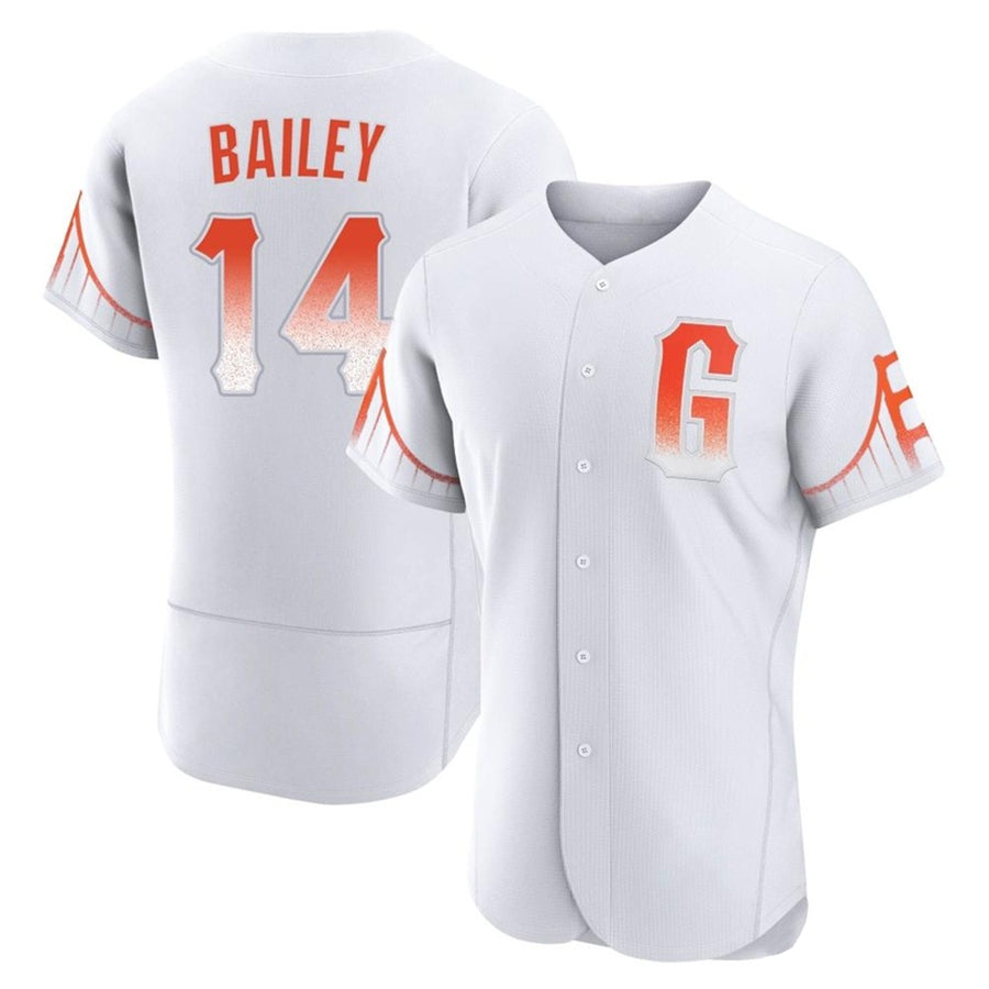 Custom #14 White SF Baseball Shirt Top