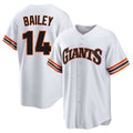 Custom #14 White Throwback SF Baseball Shirt Top