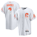 Custom #2 White City Connect SF Baseball Shirt Top