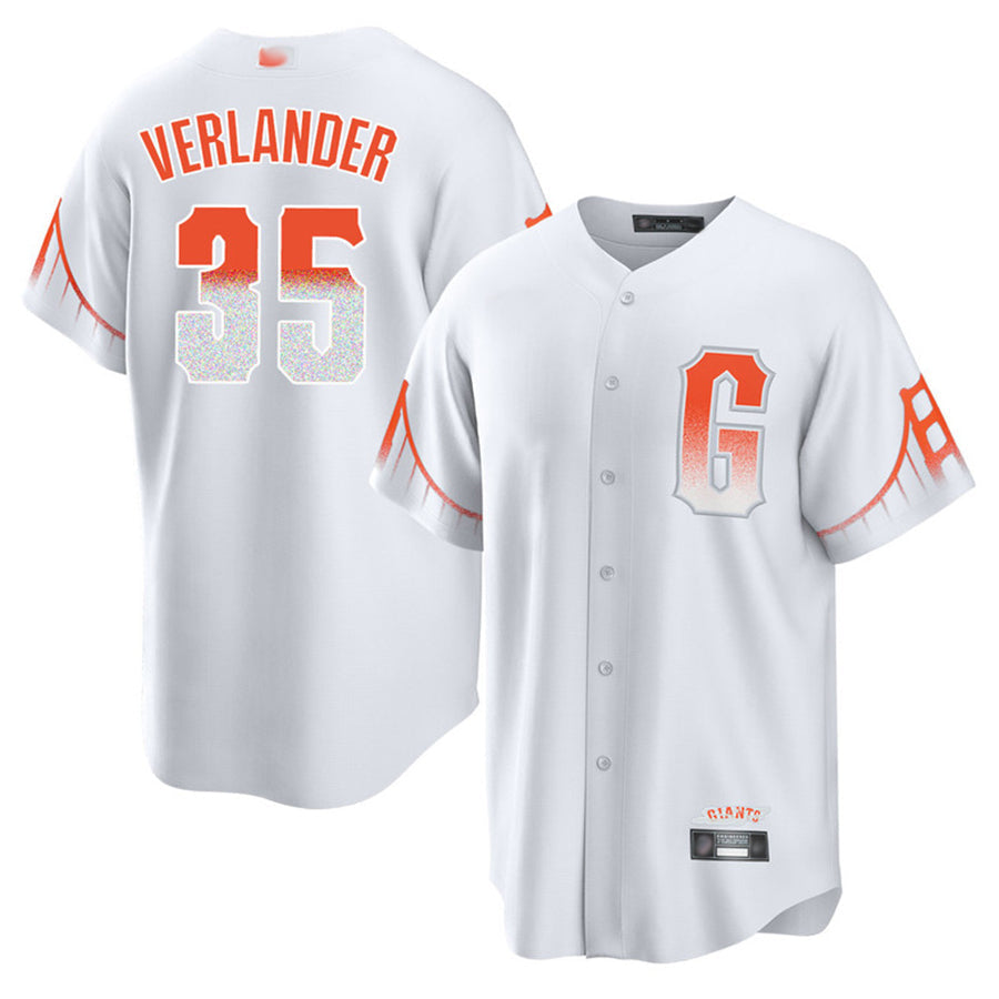 Custom #35 White City Connect SF Baseball Shirt Top