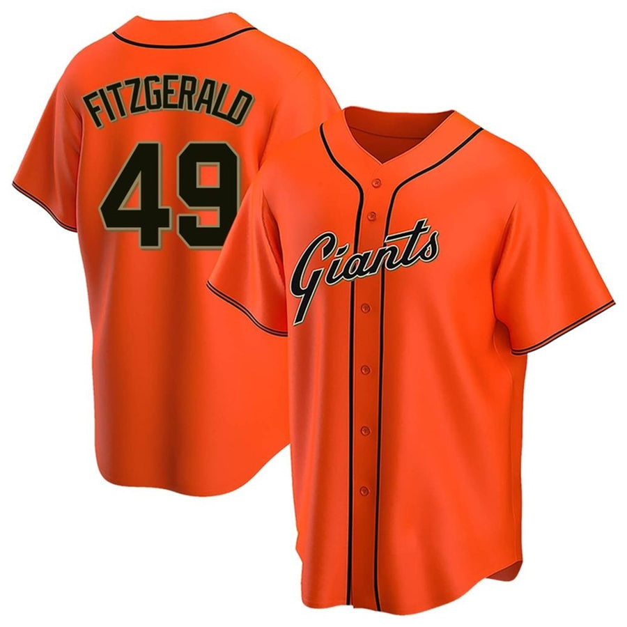 Custom #49 Orange SF Baseball Shirt Top