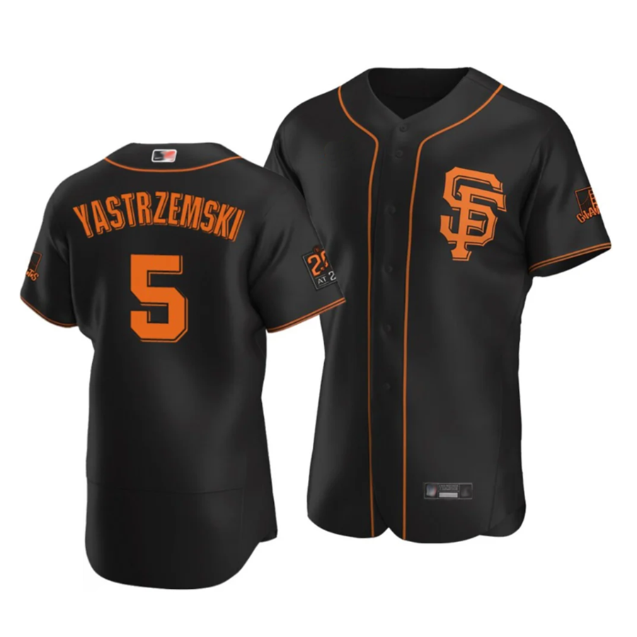 Custom #5 Black SF Baseball Shirt Top