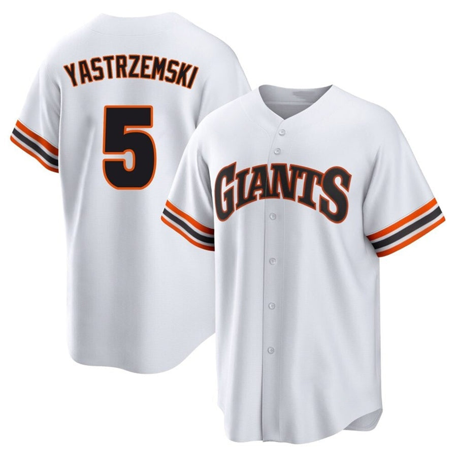 Custom #5 White City Connect SF Baseball Shirt Top