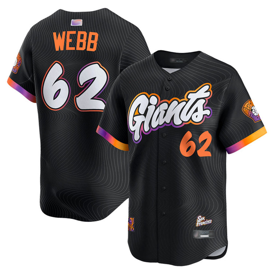 Custom #62 City Connect SF Baseball Shirt Top