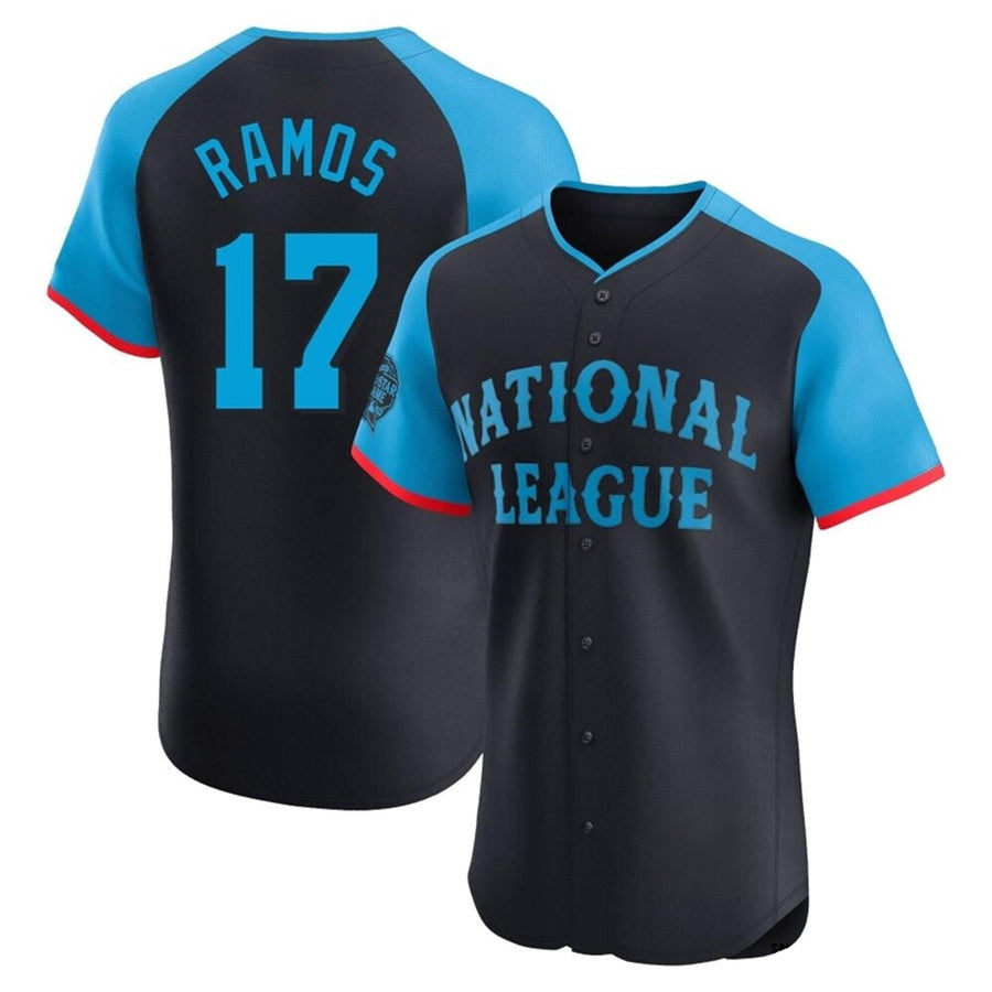 Custom #17 Navy All Star SF Baseball Shirt Top
