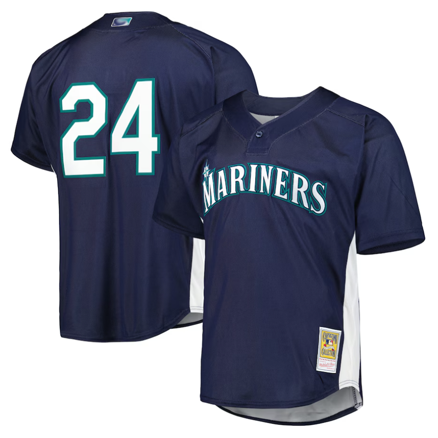 Custom #24 Navy SEA Baseball Shirt Top
