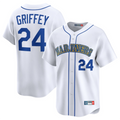 Custom #24 White Throwback SEA Baseball Shirt Top