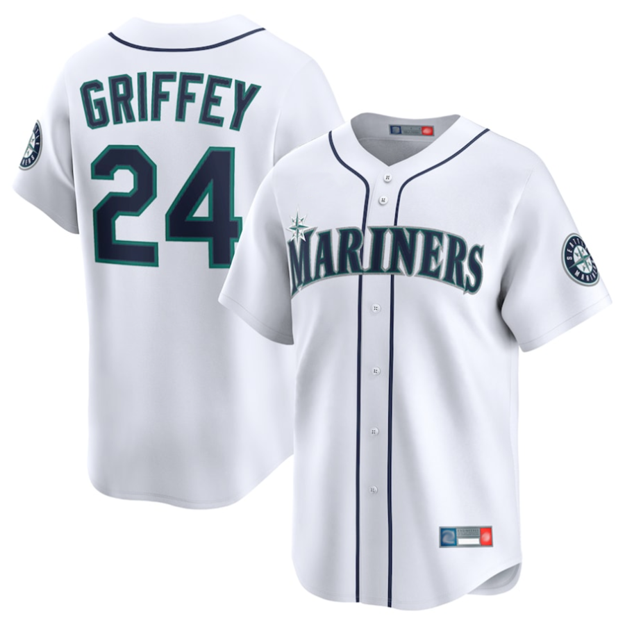Custom #24 White Throwback SEA Baseball Shirt Top