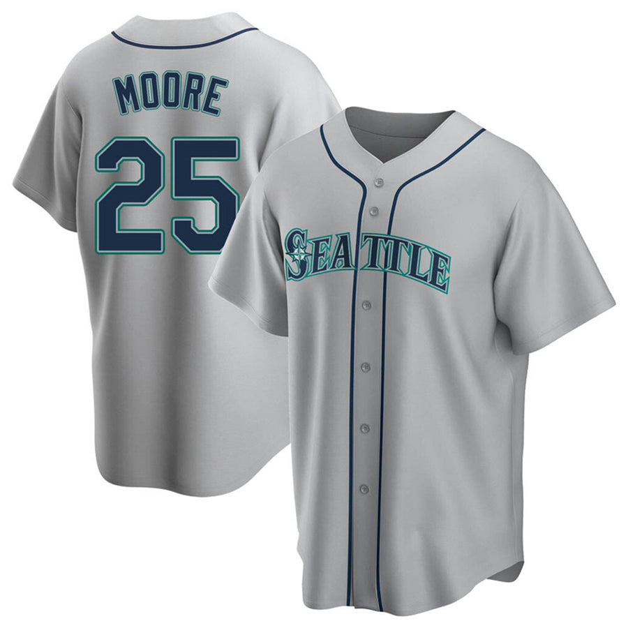 Custom #25 Gray SEA Baseball Shirt Top